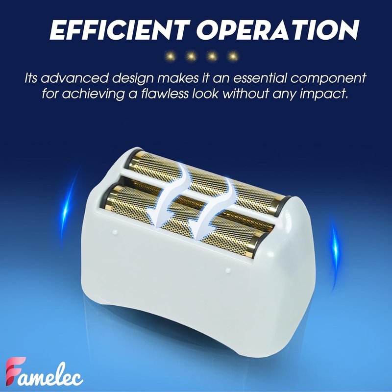 FAMELEC Pro Foil and Cutters for Andis Foil Shaver Models TS1 17150 17235 17220 TS2 17200, Razor Blades & Gold Foil Shaver Blades Compatible with Andis Shaver Foil Replacement #17155 17160 17280