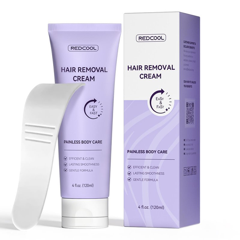 Body & Facial Hair Removal Cream for Women & Men, Painless Depilatory Cream for Sensitive Skin, Gentle Hair Remover for Legs, Arms, Underarms & Bikini Line with Spatula Applicator (1 PCS)