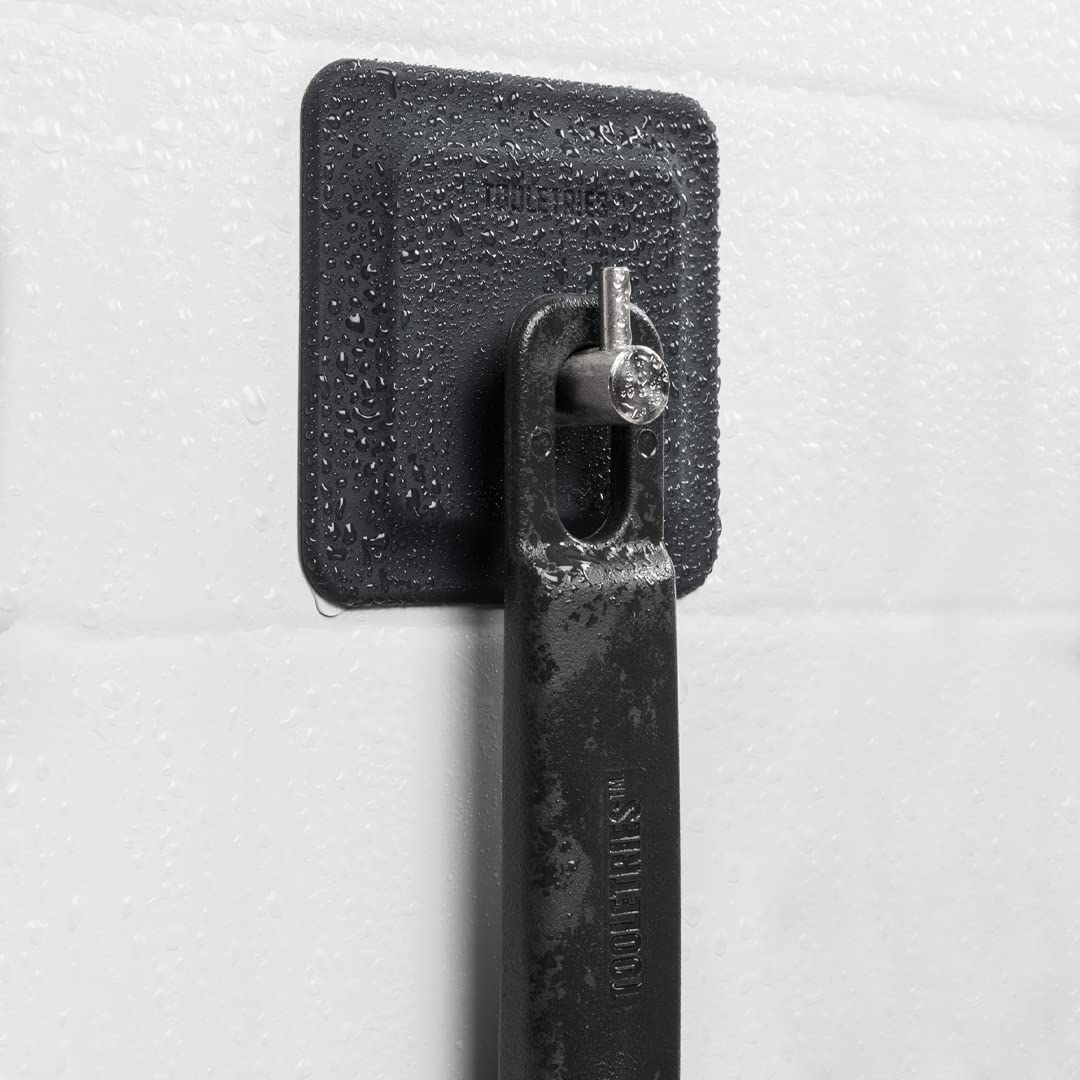 TOOLETRIES Arnold Silicone Shower Hook, Adhesive Hooks for Inside Shower, Waterproof Bathroom Organizer for Razors, Loofahs & Bathroom Accessories, Removable & Reusable - Charcoal