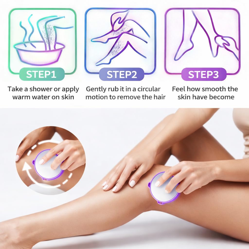 Magic Crystal Hair Eraser, Suitable for Men and Women Painless Exfoliating Crystal Hair Removal Tool, Magic Crystal Hair Remover for Legs and Back of Arms (Pink)
