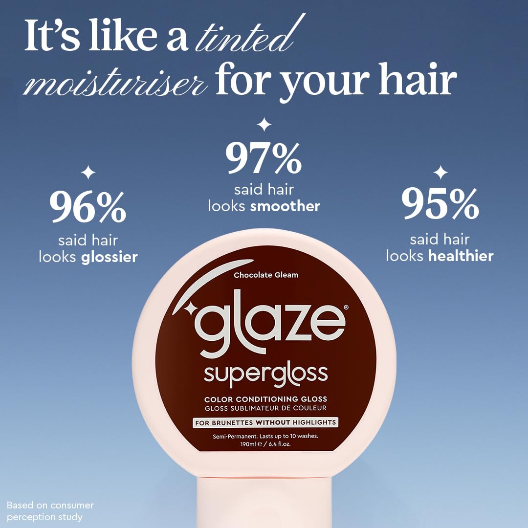 Supergloss Color Conditioning Hair Gloss - Hydrating Semi-Permanent Shine for Dark Brown Hair | 6.4 Fl Oz - Chocolate Gleam