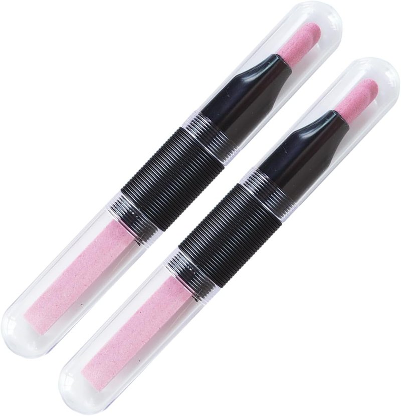 Victory Ceramic Stone Nail Pusher & File Set - Professional Cuticle Trimmer & Manicure Tools | Black