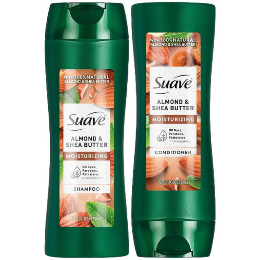 Suave Almond & Shea Butter Shampoo and Conditioner Set - 12.6 Oz Each for Dry, Damaged Hair