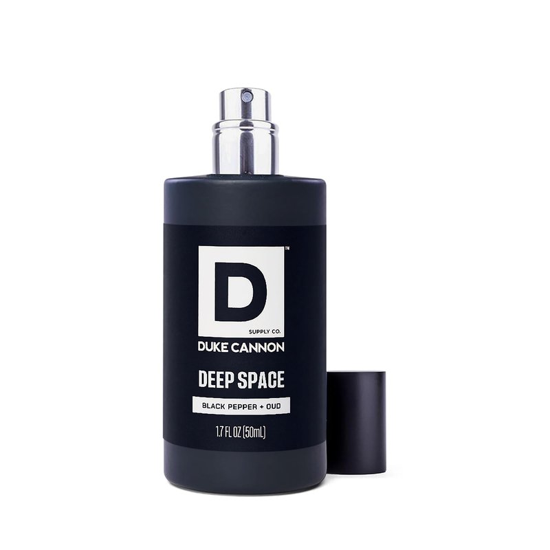 Duke Cannon Proper Cologne for Men - Men's Eau de Parfum - Fragrance for Lasting Wear - Essential Oils - Black Pepper & Oud - Deep Space, 1.7 fl oz