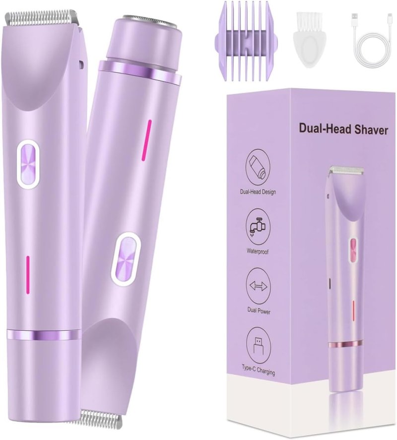 DISIPAI Dermave Bikini Trimmer for Women,Dermave Bikini Shaver,2-in-1 Electric Razors for Women (Purple)