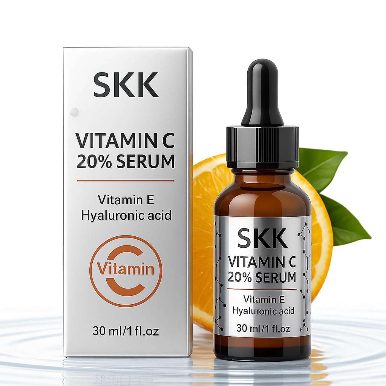 Vitamin C Face Serum 20% - Brightening & Hydrating with Hyaluronic Acid | Reduces Dark Spots, Fine Lines, Wrinkles