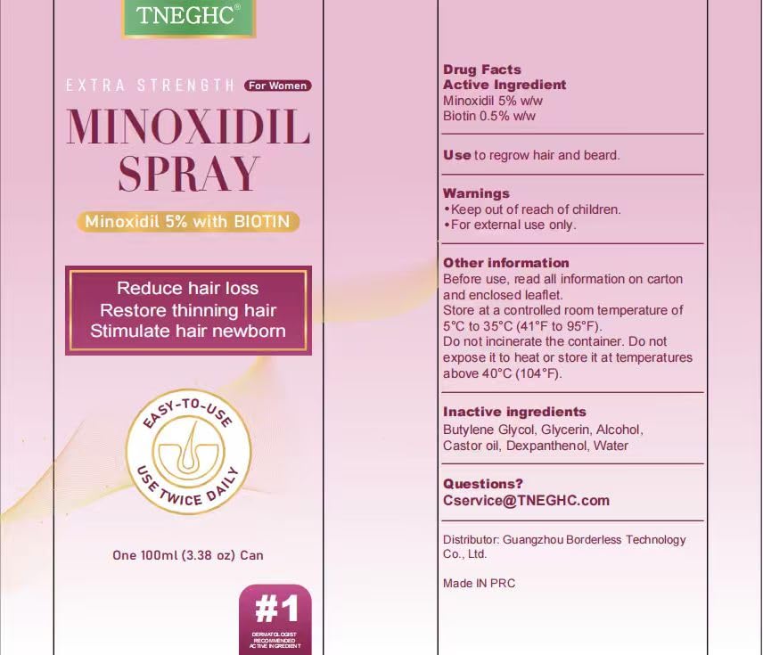 Minoxidil Spray for Hair Regrowth | Extra Strength Treatment with Biotin for Thinning Hair - 5 x 3.38 OZ (8-9 Month Supply)