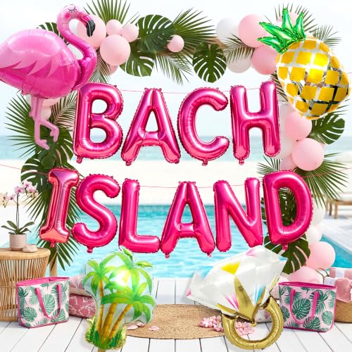 Bach Island Balloon Banner Set - Flamingo & Pineapple Decor for Bachelorette Parties