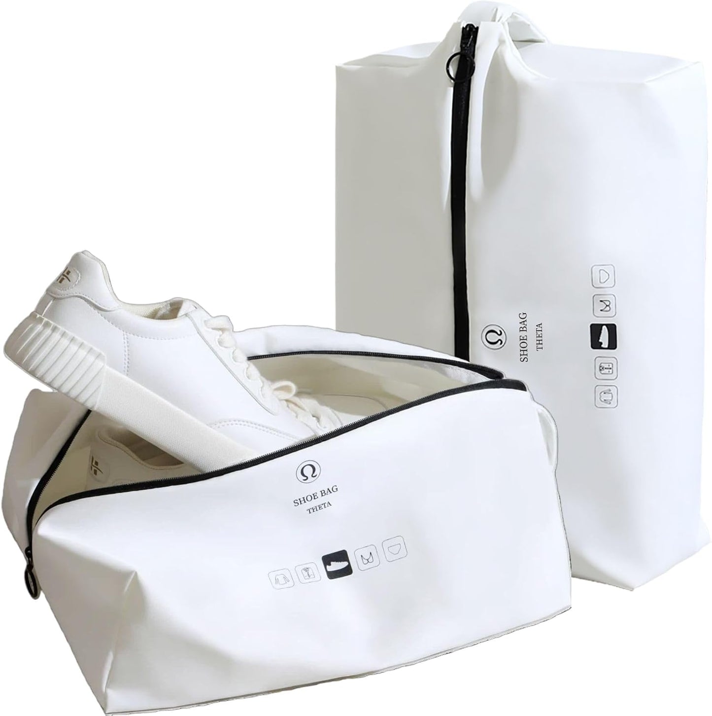 Waterproof Travel Shoe Bag - Double-Layer Fabric with Comfortable Handle | Bluish Grey