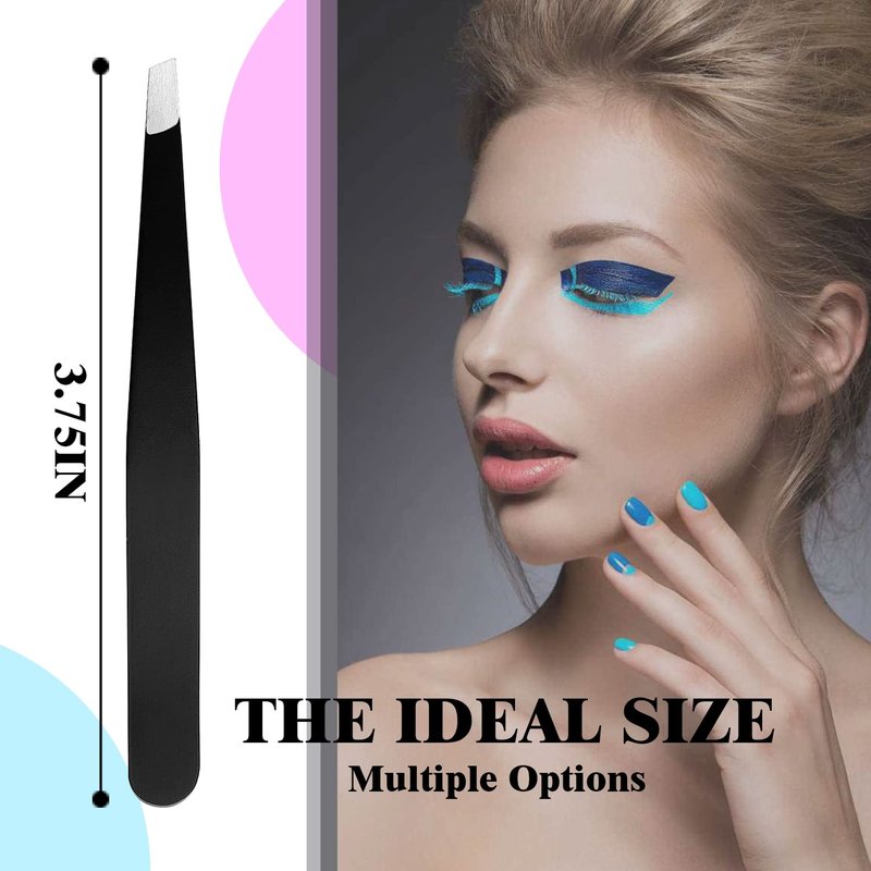 FIVETAS Lash Tweezers for Eyelash Extensions for Women Ingrown Hair Tweezers Pointed Precision Tweezers for Eyebrows & Ingrown Hair Removal