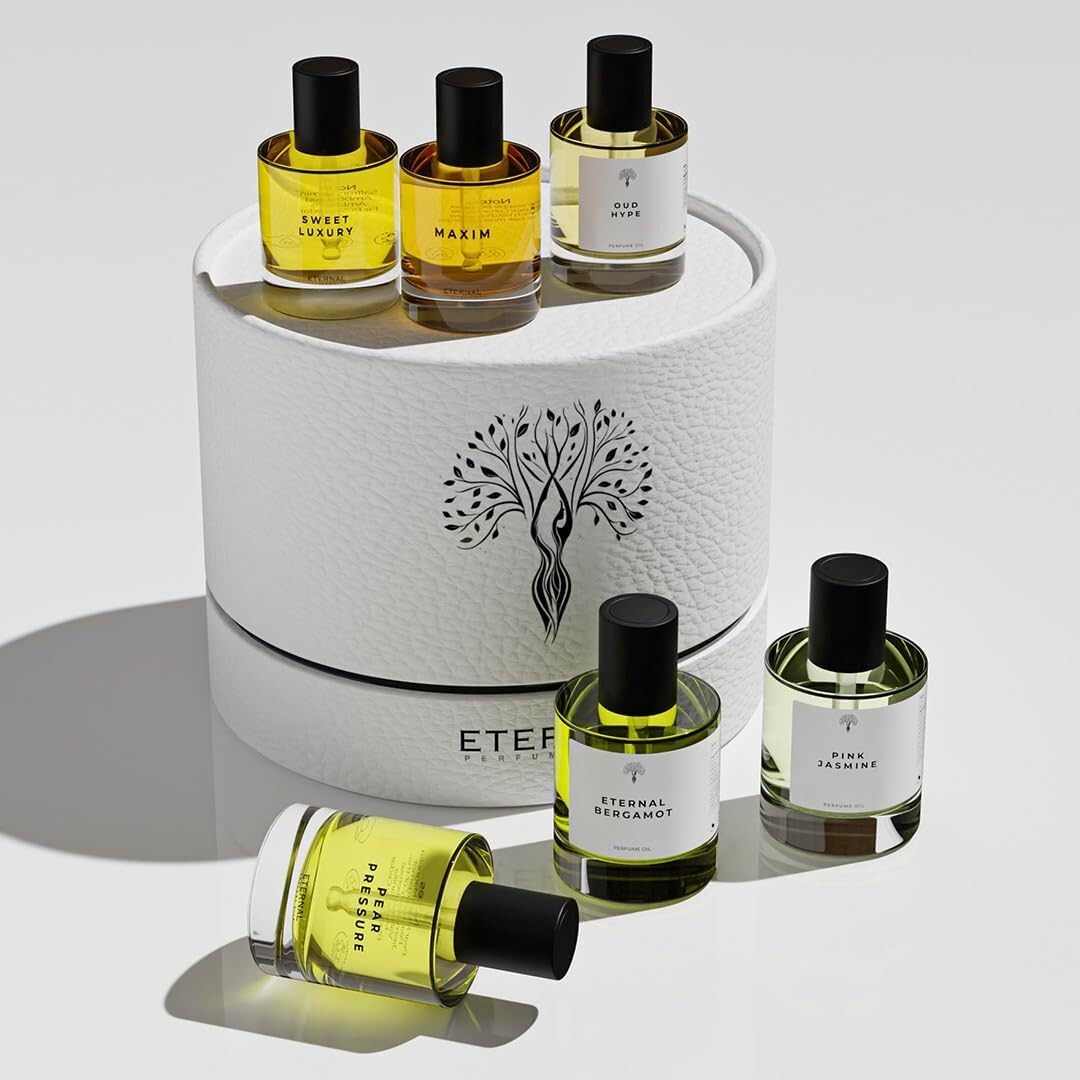 Eternal Perfume Oils Gift Set - 6 Exquisite Scents | Long-Lasting, Alcohol-Free Unisex Travel Size Perfumes
