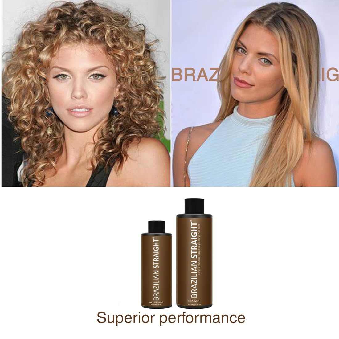 Brazilian Straight Keratin Hair Treatment - Formaldehyde-Free, Smooth & Shiny Results | 2PC Set