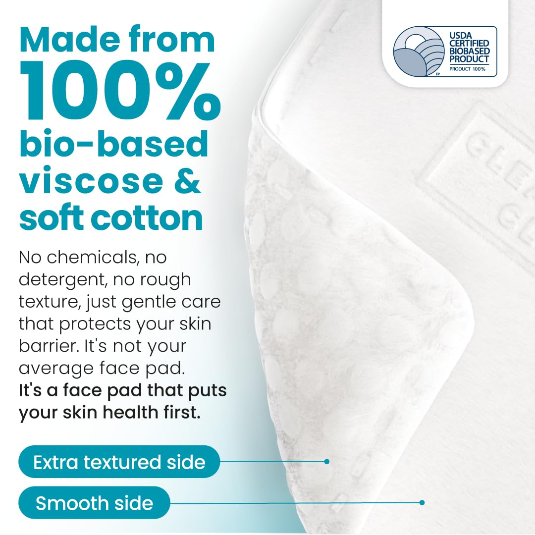 Clean Skin Club Blemish Control Face Pads - Extra Large Dual-Sided, 100% Bio-Based, 60 Count