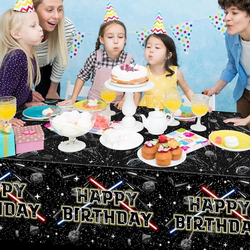 Galaxy Movie Star Birthday Table Covers - 3 Pack, 86x51in Plastic