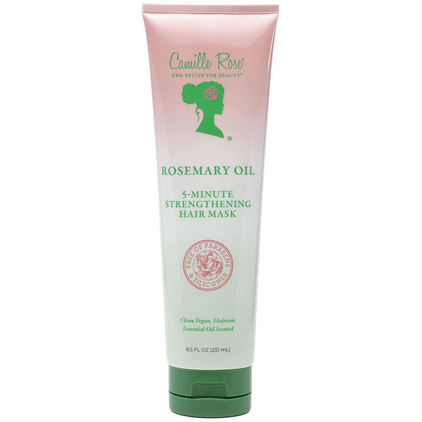 Camille Rose Hair Mask, Rosemary Oil – 5-Minute Strengthening Deep Conditioner for Refreshing Dry, Damaged Hair, Frizz Control, 8.5 Oz