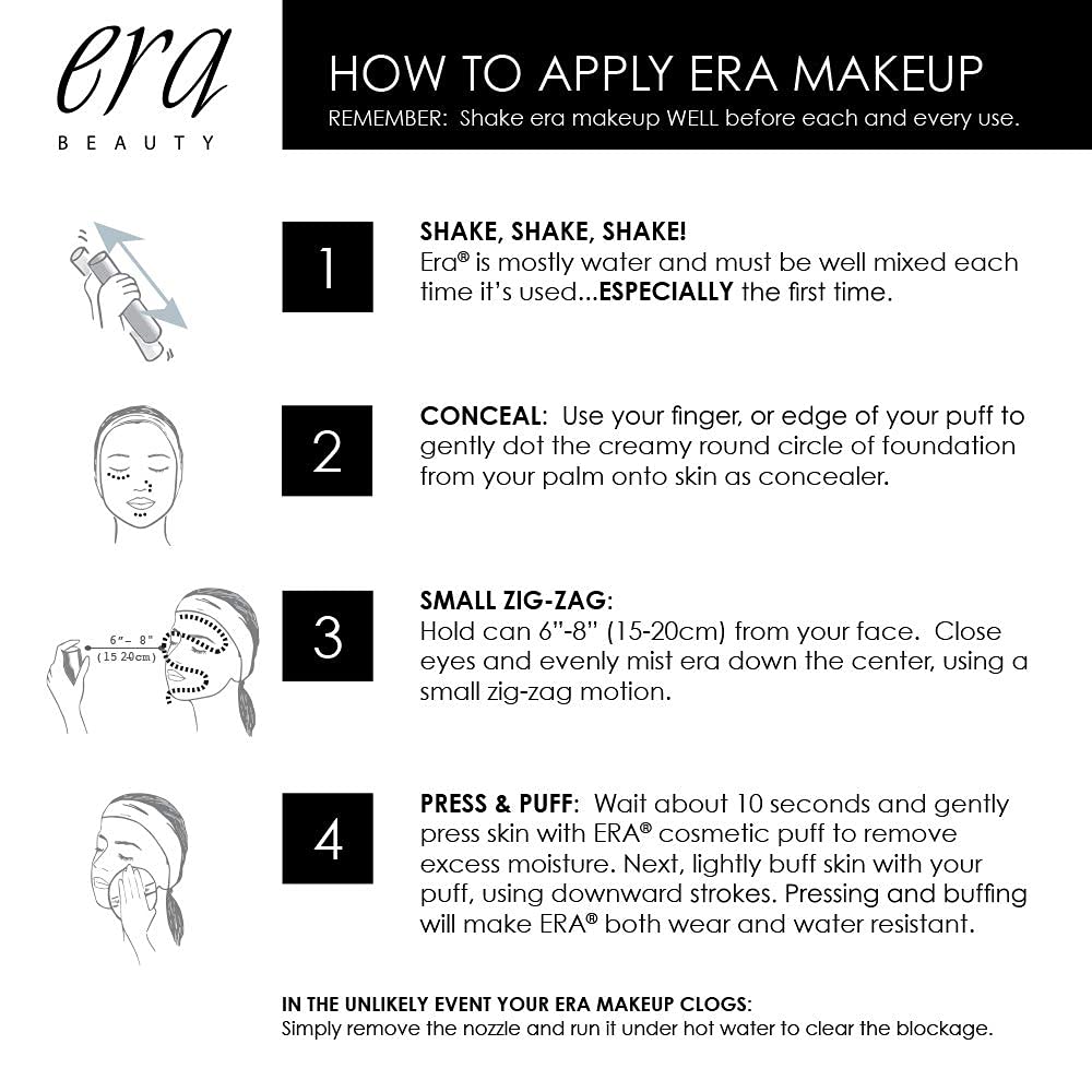 Airbrush Makeup Collection - Era Face Spray Foundation R9 Chestnut, Primer & Sponge Set