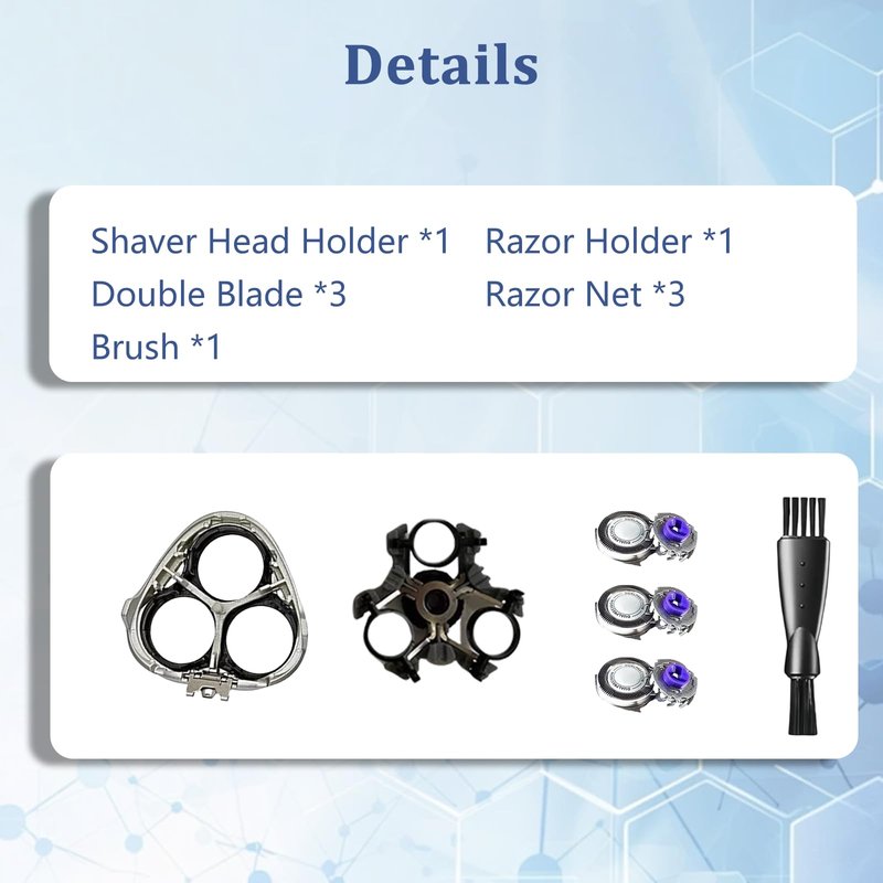 Replacement Heads for Phlips PT724 & More – HQ8 Blades Compatible with PT720/721/722/723/725/726/728/729/730, AT830, AT811, Norelco Aquatec Shavers (1 Head-Silver)