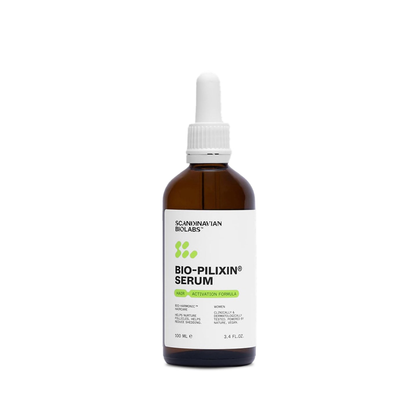 Scandinavian Biolabs Bio-Pilixin® Serum For Women | Helps Reduce Hair Loss Due to Breakage, Help Activates Hair Growth, Stem Cell Technology, Drug-Free Daily Use, Clinically Tested, 100 mL/ 3.4 Oz