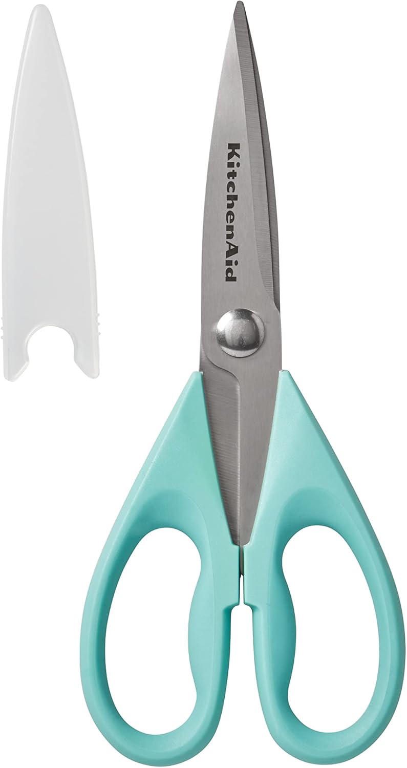 KitchenAid Kitchen Shears - Durable Stainless Steel Scissors with Soft Grip Handle | 8.72 Inch, Black