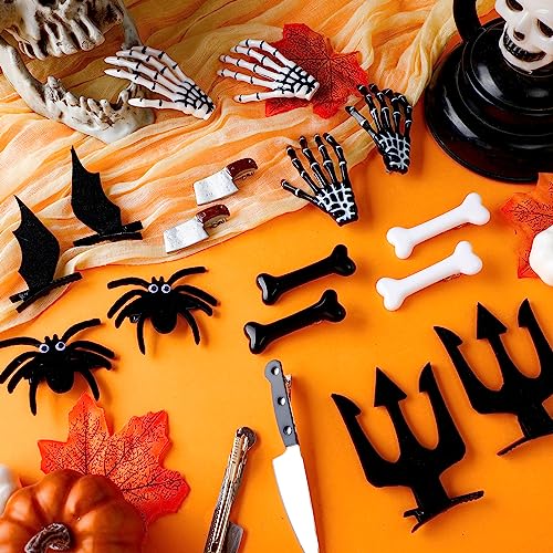 Halloween Hair Clips Set for Women - Spooky Gothic Accessories, 18 Pieces