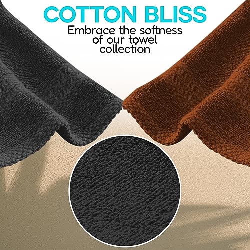 QUBA LINEN Multicolor 100% Cotton Hand Towel Set 16x28 Inches - Pack of 6