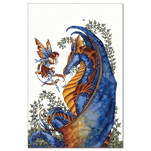 Curiosity Dragon & Fairy Blank Notecard Set - 12 Eco-Friendly Cards with Envelopes