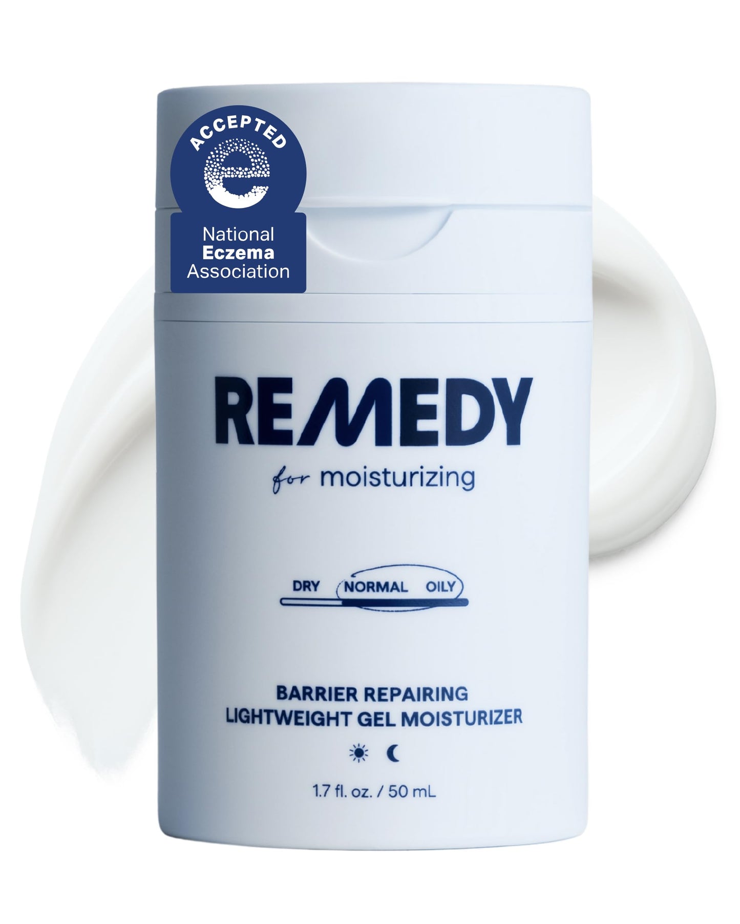 Remedy Lightweight Barrier Repairing Gel Face Moisturizer | Niacinamide, Ceramide and Squalane | Fragrance Free | Eczema Seal Certified | Water Cream All Skin Types | By Dermatologist Dr Shah | 1.7 oz