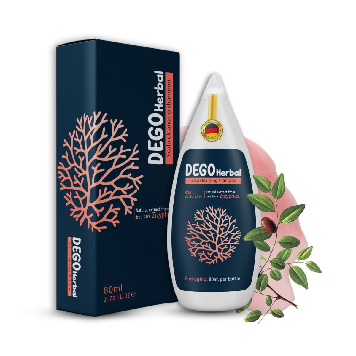 Zizyphus Scalp Care Shampoo - Deep Refresh for Healthy Hair | Natural Tree Bark Extract, 2.7 Fl Oz