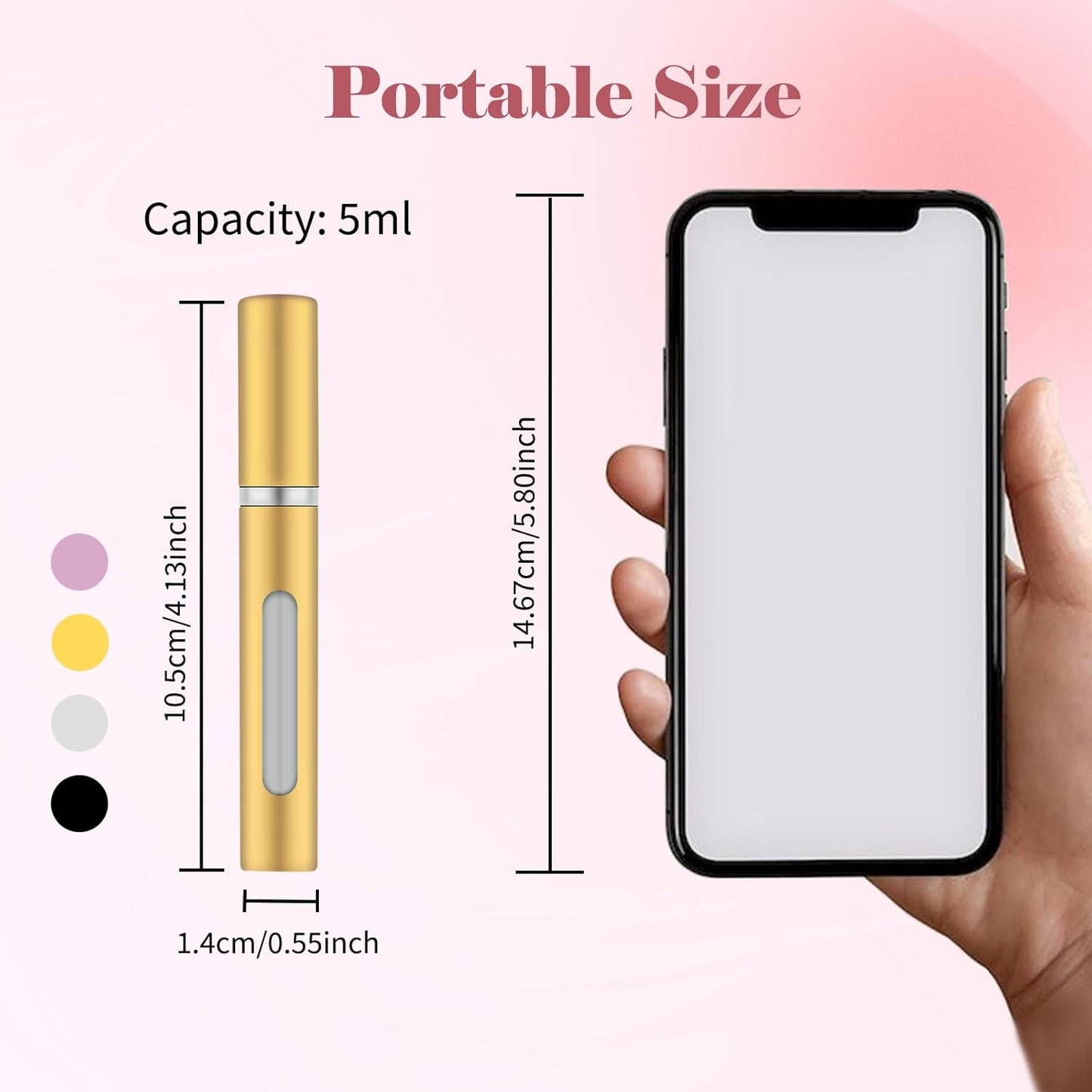 Mini Perfume Travel Bottles - 4pcs Refillable Atomizer Set | 5ML Portable Spray for Travel & Outdoor Activities