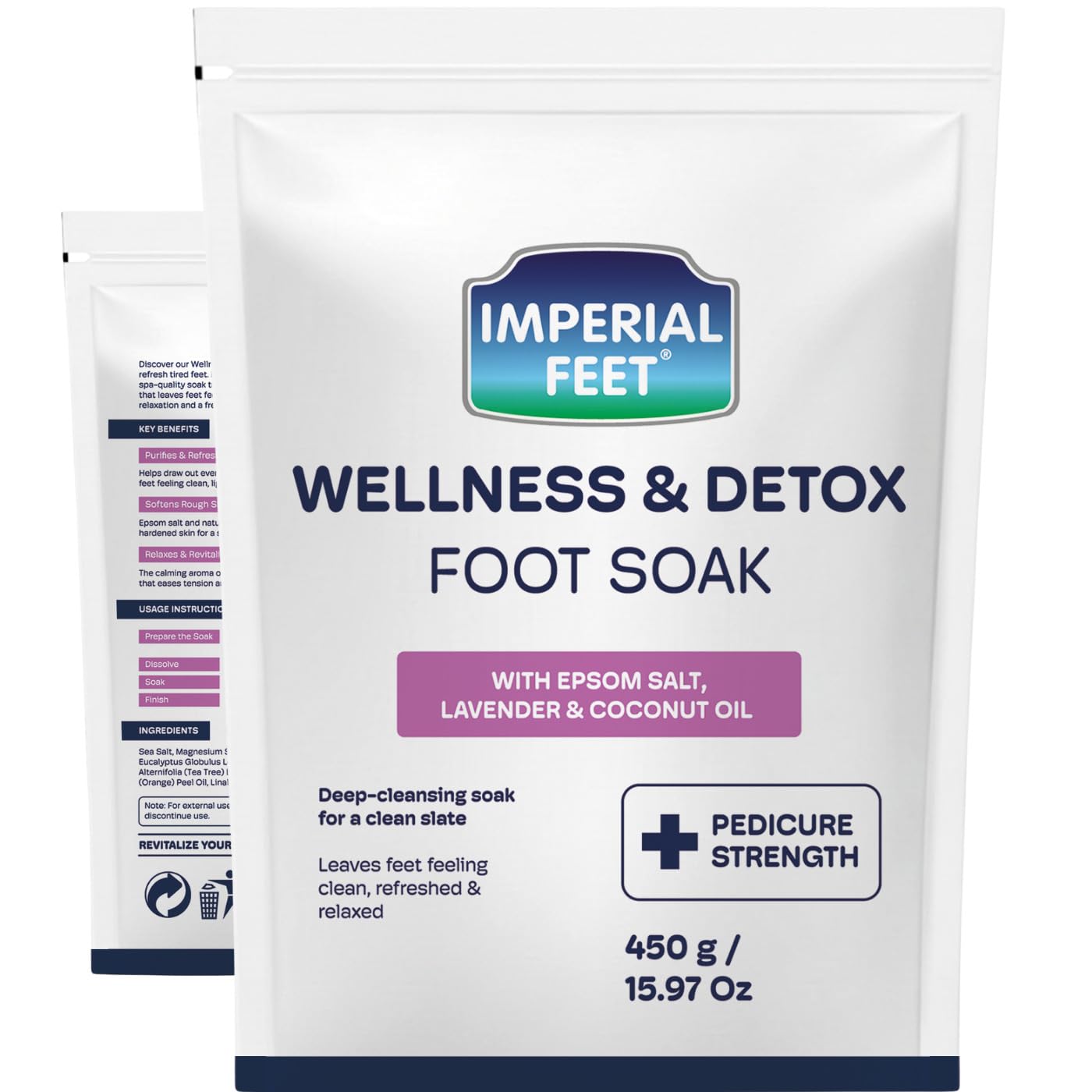 Epsom Salt Foot Soak - Pedicure Grade Toenail Repair & Fungus Treatment | 16oz Tea Tree Oil