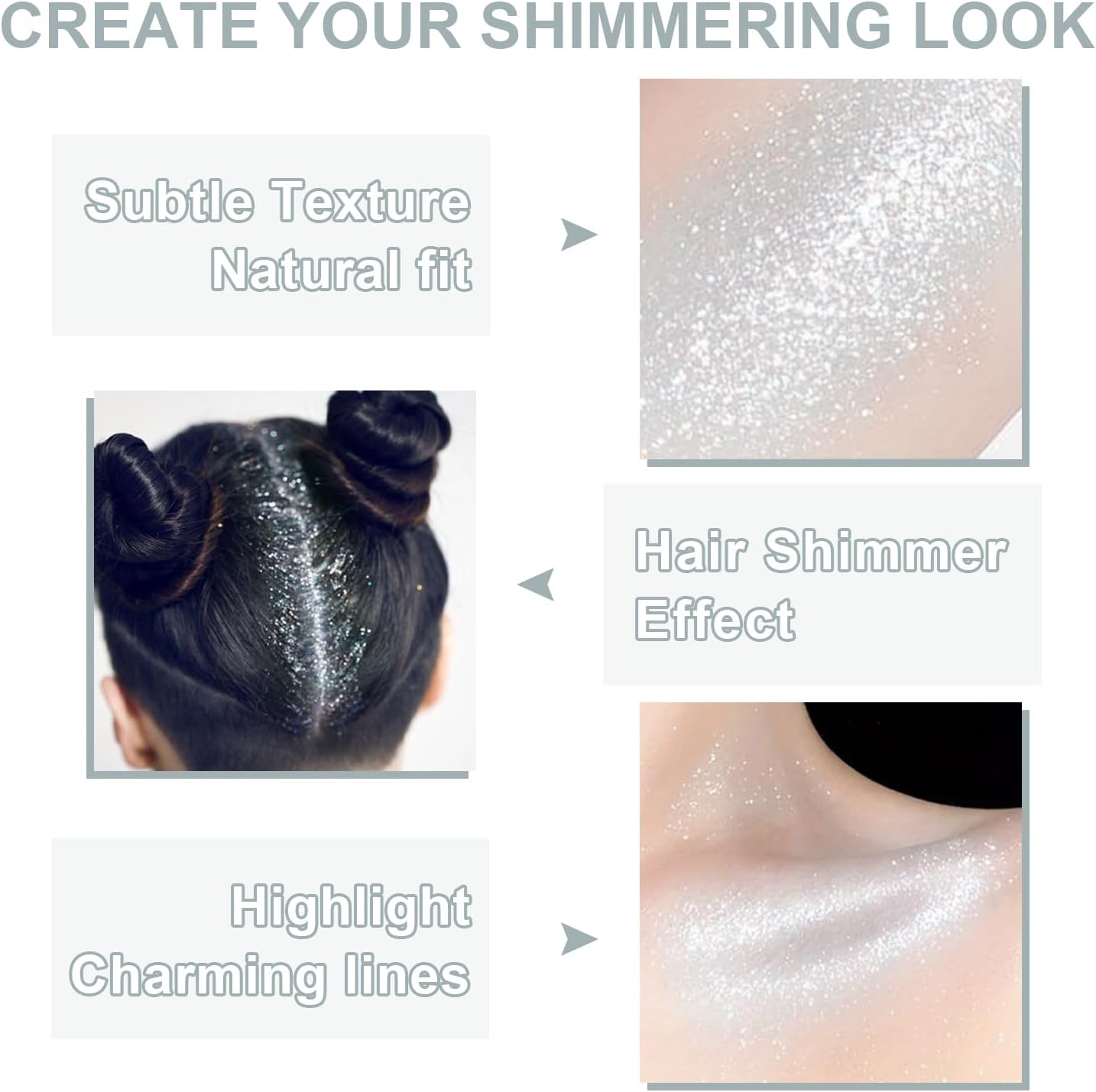 Hair Glitter Spray - Extra Fine Body & Face Shimmer Powder for Festivals | 1PC Silver