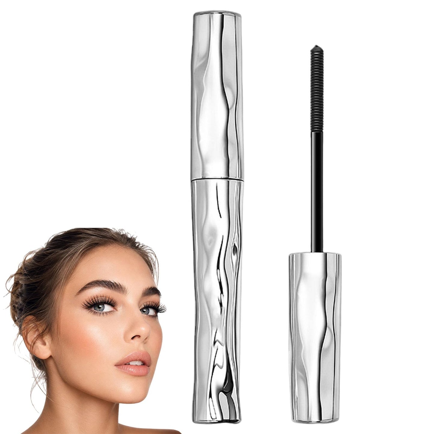 Dulorantocosh Waterproof Fibre Mascara, Volume & Length Without Clumping, Tubular Eyelash Primer with Metal Wand, Curling Eyelash Iron Mascara, Natural and Smudge-Proof (1 pcs)