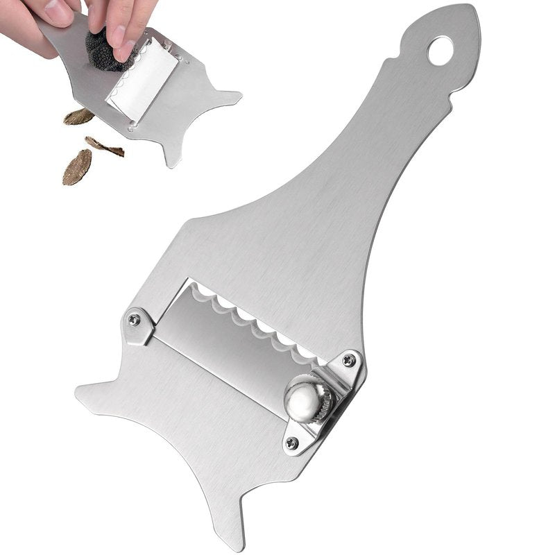NOLITOY Professional Stainless Steel Truffle Slicer with Adjustable Blade, Truffle Cutter Cheese Scraper Chocolate Shaver Vegetable Peeler
