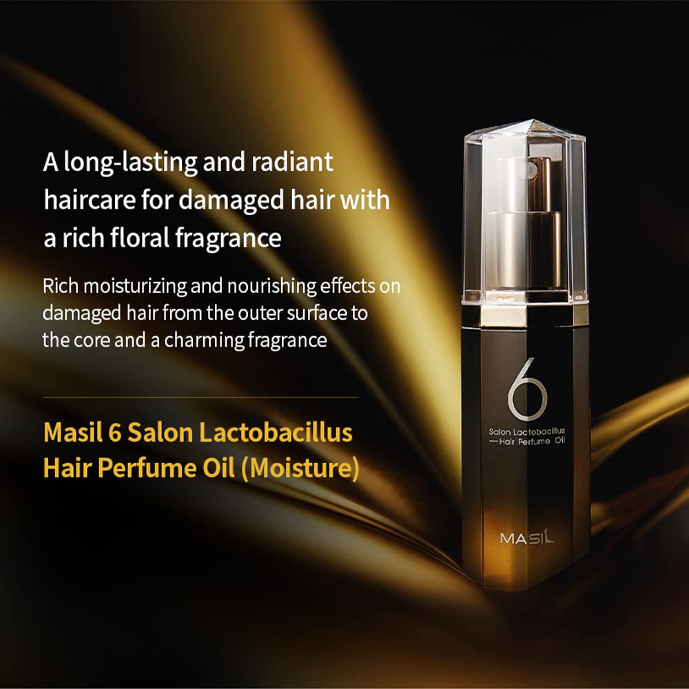 Masil 6 Salon Lactobacillus Hair Perfume Oil Dry Damaged Curly Frizzy Hair Scalp Moisture Hydrating Bouncy Hair Korean Hair Care (Hair Perfume Oil Moisture)