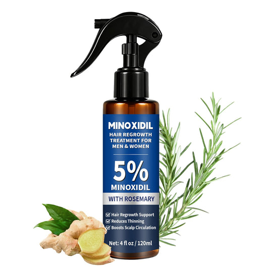 5% Minoxidil Hair Growth Spray 120ml for Men & Women, Thinning Hair Regrowth Treatment with Rosemary Extract, Fast Absorbing Non-Greasy Scalp Solution, Easy Spray for Beard, Daily Hair Loss Care