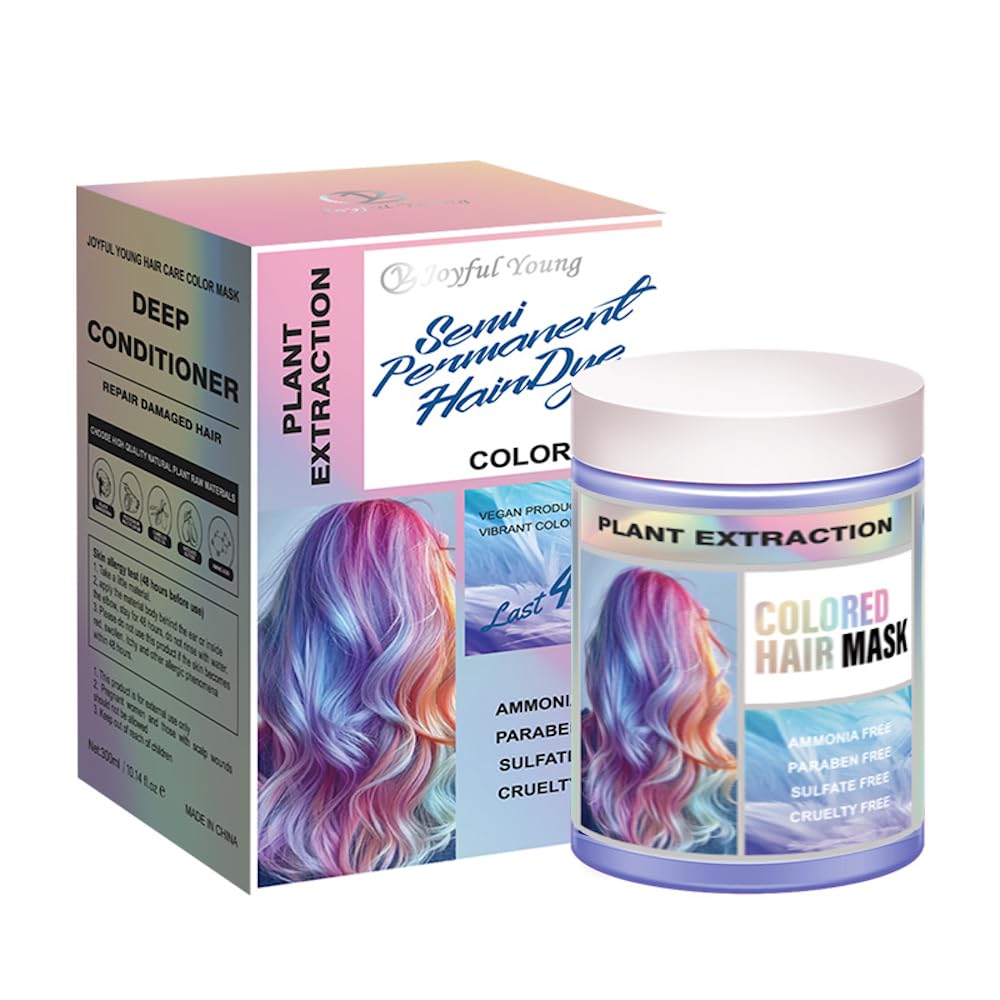 Vegan Semi-Permanent Hair Color Mask - Plant-Based Color Depositing Conditioner for Color-Treated Hair - 10.15oz | Dark Brown