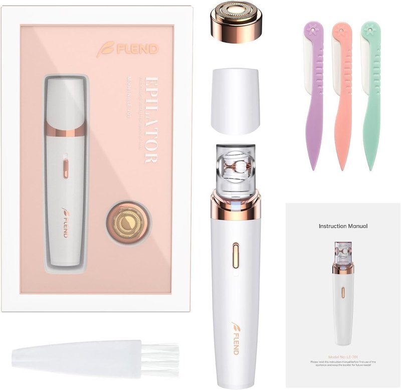 Epilator for Women, 2-in-1 Facial Hair Removal Epilator, Painless Designed Hair Remover with Built-in LED Light for Precision, Smooth Glide Hair Remover for Women Face Lips Chin Peach Fuzz