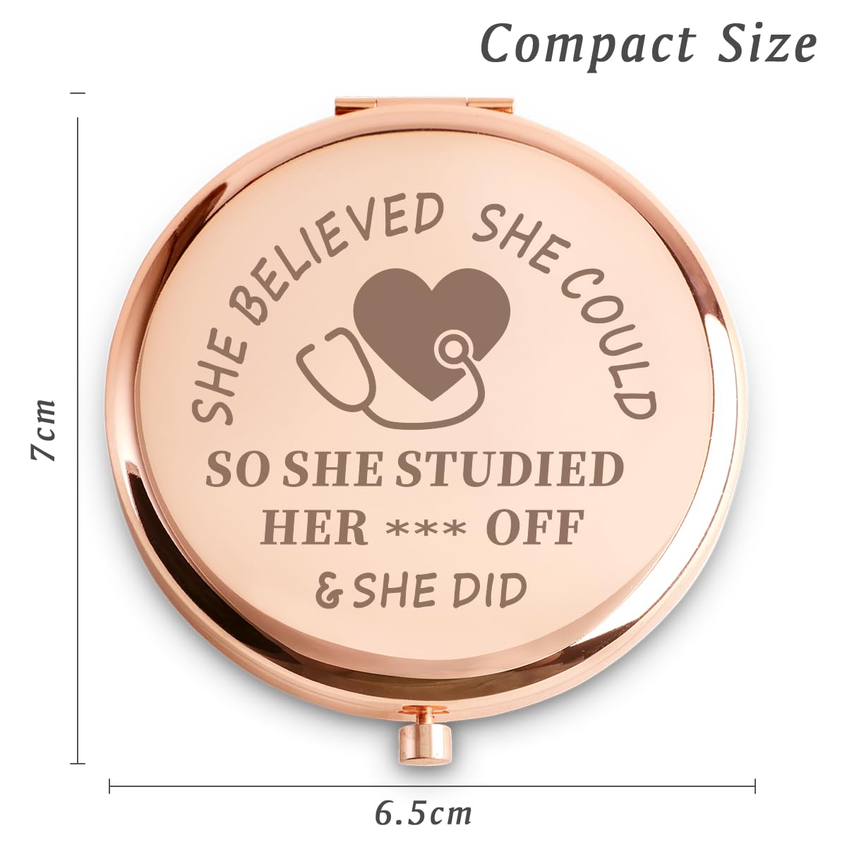 Personalized Compact Mirror for Nurses | Inspirational Gift for Nursing Students - Perfect for Graduation, Christmas, or Secret Santa
