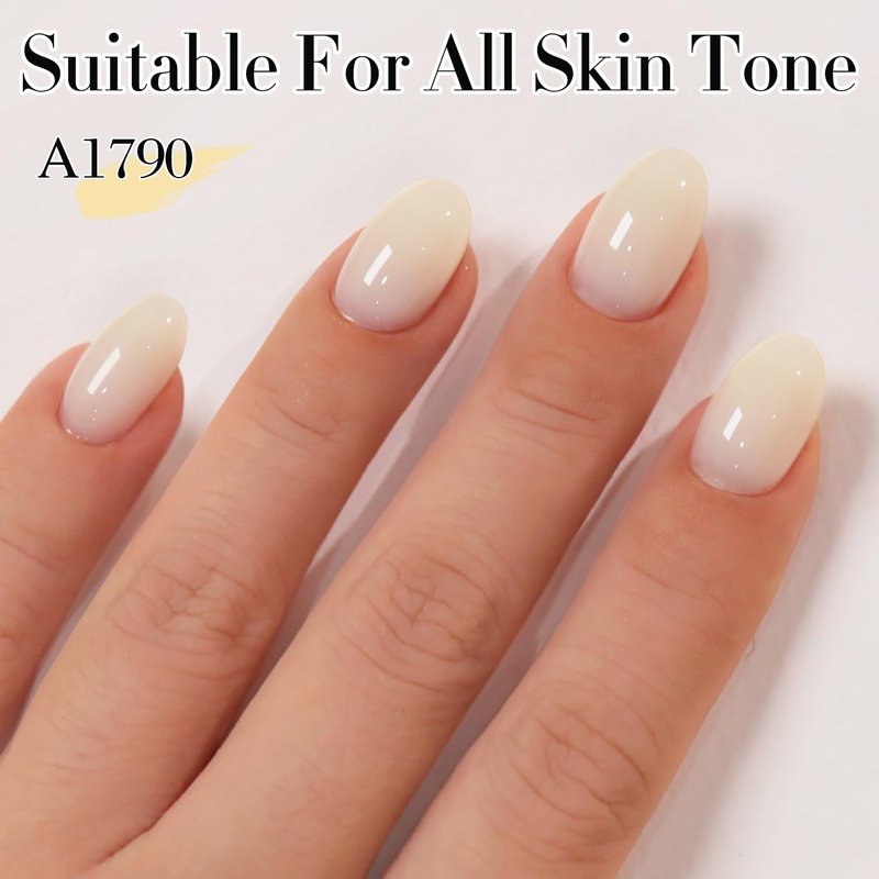 Milky Beige Jelly Gel Polish - 0.5 Oz Sheer Neutral Translucent DIY Art | 15ML