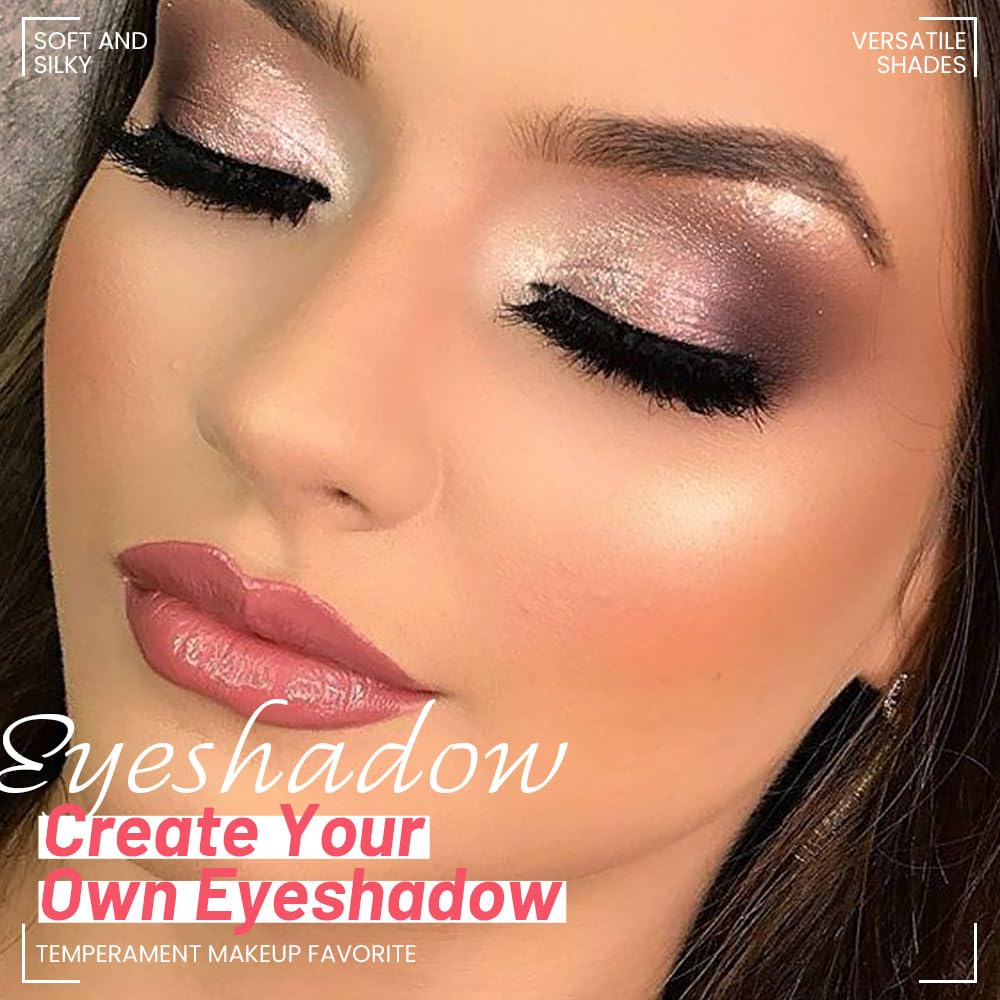 Nude Eyeshadow Quad Palette - High Pigment Mini Makeup with Champagne, Dusty Pink, Plum, and Mauve | Travel Size with Mirror