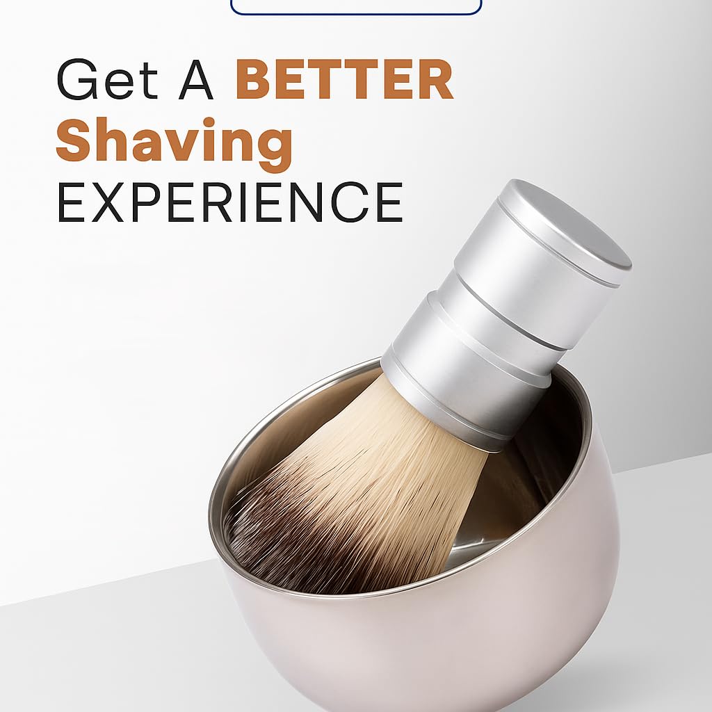 Men's Shaving & Grooming Set, Double Edge Safety Razor, Shaving Brush, Razor & Brush Stand,10 Blades, Shaving Bowl, Valentine Gift For Men, Gift for Fathers/Dads (Silver)