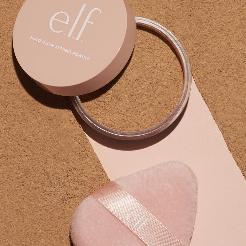 e.l.f. Halo Glow Powder Puff - Soft Reusable Puff for Loose & Pressed Powders | Vegan & Cruelty-Free
