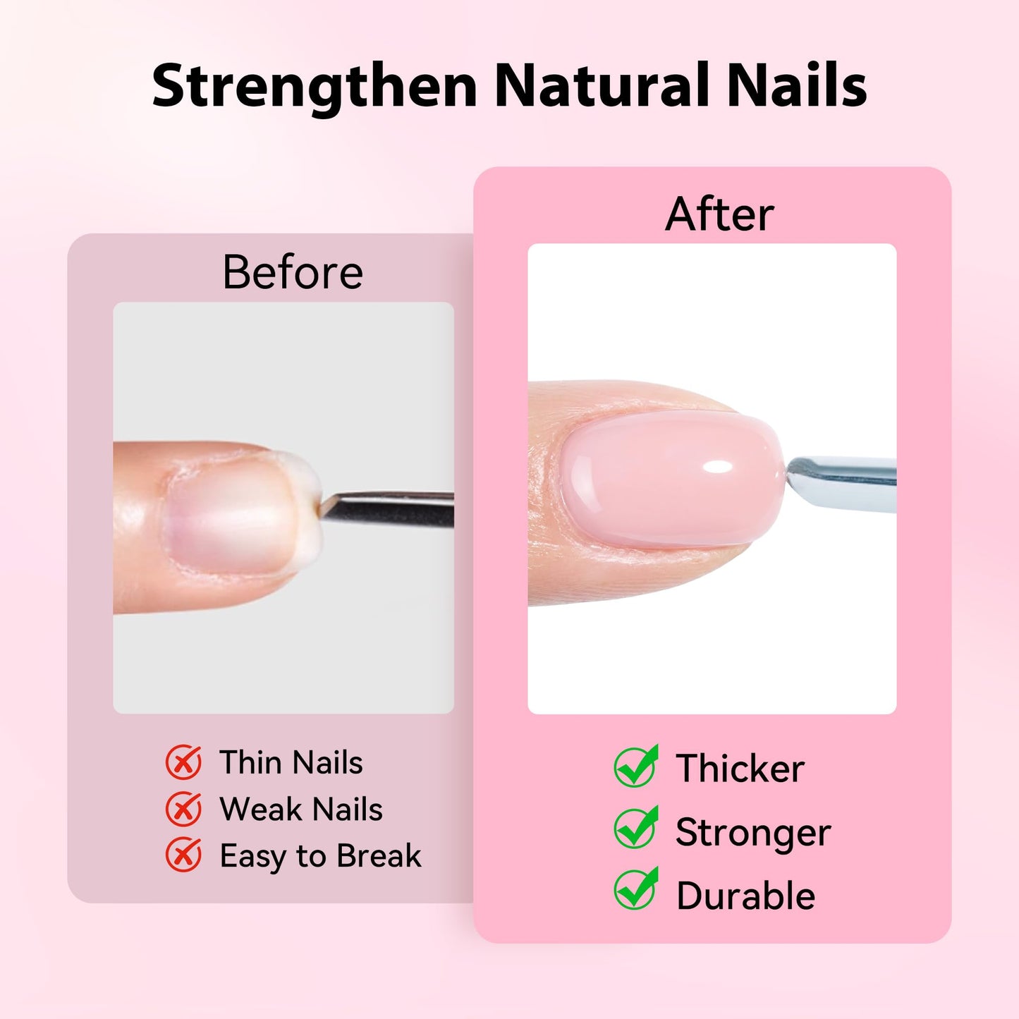 Makartt 8-in-1 Gel Nails Builder: 15ml Nude Pink Builder in a Bottle for Nail Strengthen Rubber Base and Rhinestone Glue, UV Light Cured Gel Builder for Nails - Home User DIY Low Odor