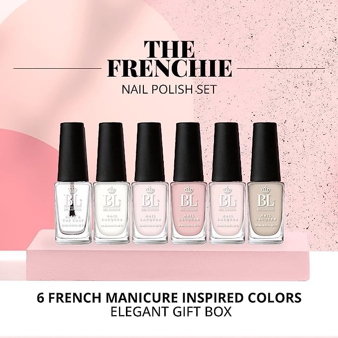 French Manicure Nail Polish Set - 6 Multi-Color Luxury Shades