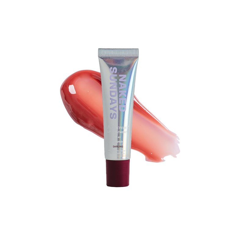 Naked Sundays SPF 50 Tinted Lip Treatment - Hydrating Vegan Lip Balm with Peptides & High-Gloss Finish | 15ml (Darling)