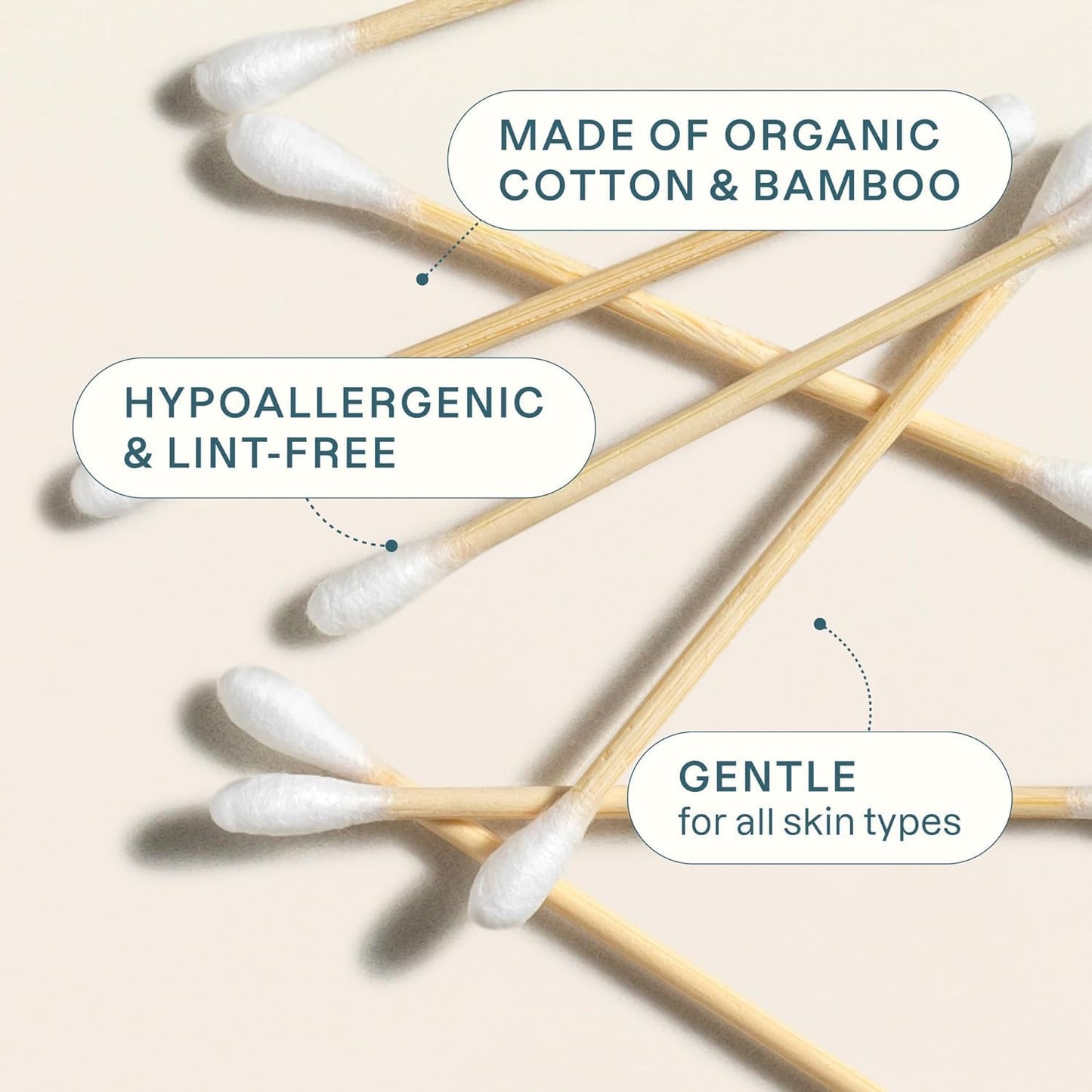 Vastliv Organic Bamboo Cotton Swabs – 300 Count | Eco-Friendly Sticks | Biodegradable, Plastic-Free, Multi-Purpose Buds for Makeup, Baby Care, Cleaning & Crafts