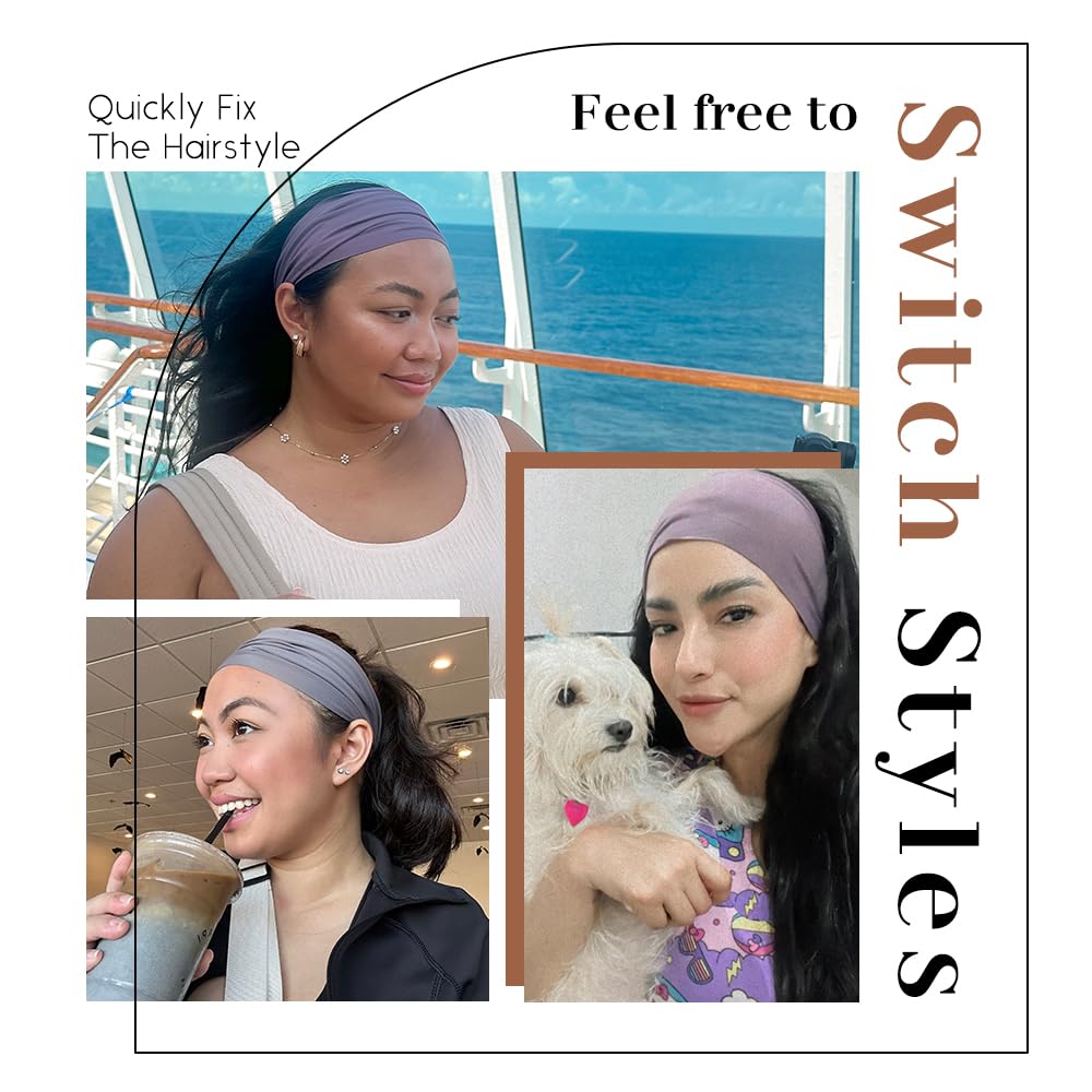 Wide Non-Slip Headbands for Women - 12 PCS Fabric Hair Accessories | Stylish & Comfortable
