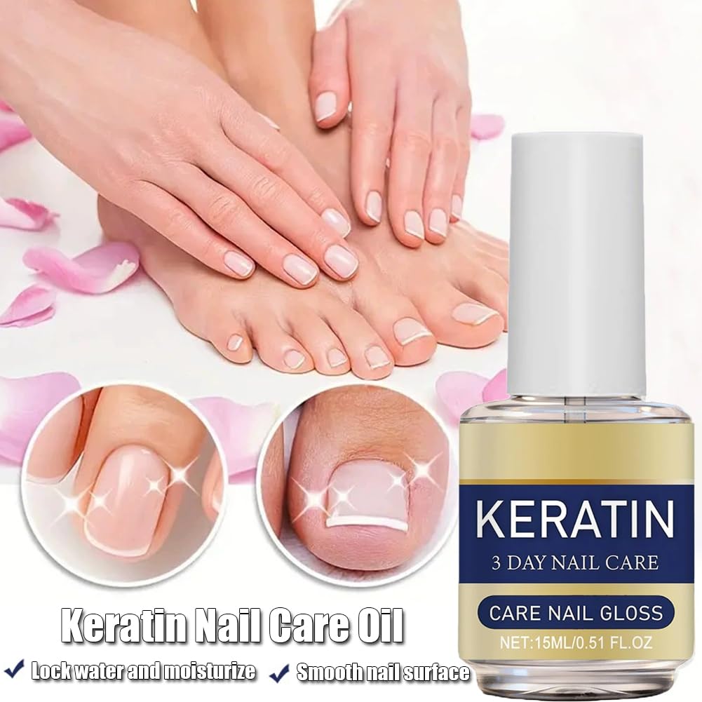Keratin Nail Polish - Strengthening Treatment for Strong, Shiny Nails | Deep Moisturizing Formula (2 Pcs, 16ml)