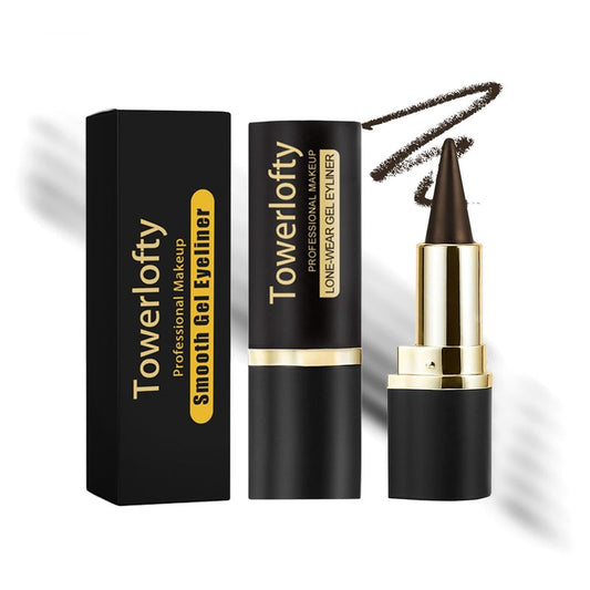 Gel Eyeliner Pencil, Natural Black Eyeliner Cream for Waterline, Long Wear Crayon Eye Liner Waterproof Smudge Proof, Smokey Eye Eyeshadow Palette Gothic Halloween Makeup Set Four Colors (Brown)