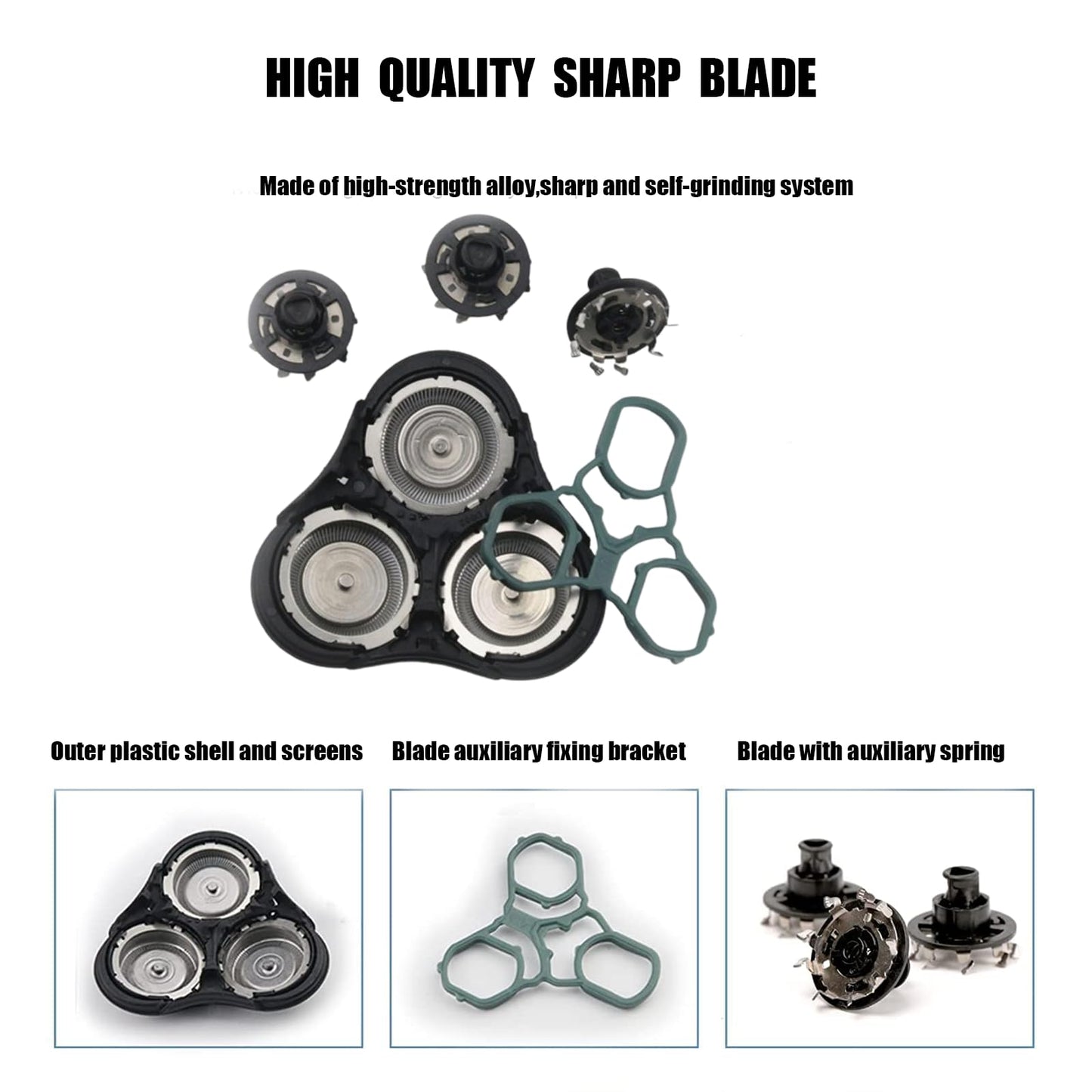 RQ11 Replacement Shaver Heads Compatible with Philipss Norelcos Sensotouch for 2D Electric Shaver(1100 Series) 1150x 1160x 1170x1 180x Replacement Blades(Not Original (1-Pack)